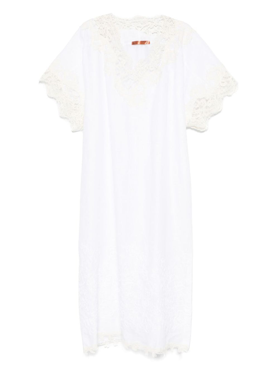 Ermanno Scervino Linen Long Kaftan - White