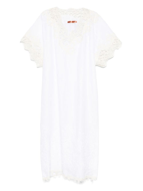 Ermanno Scervino Linen Long Kaftan - White