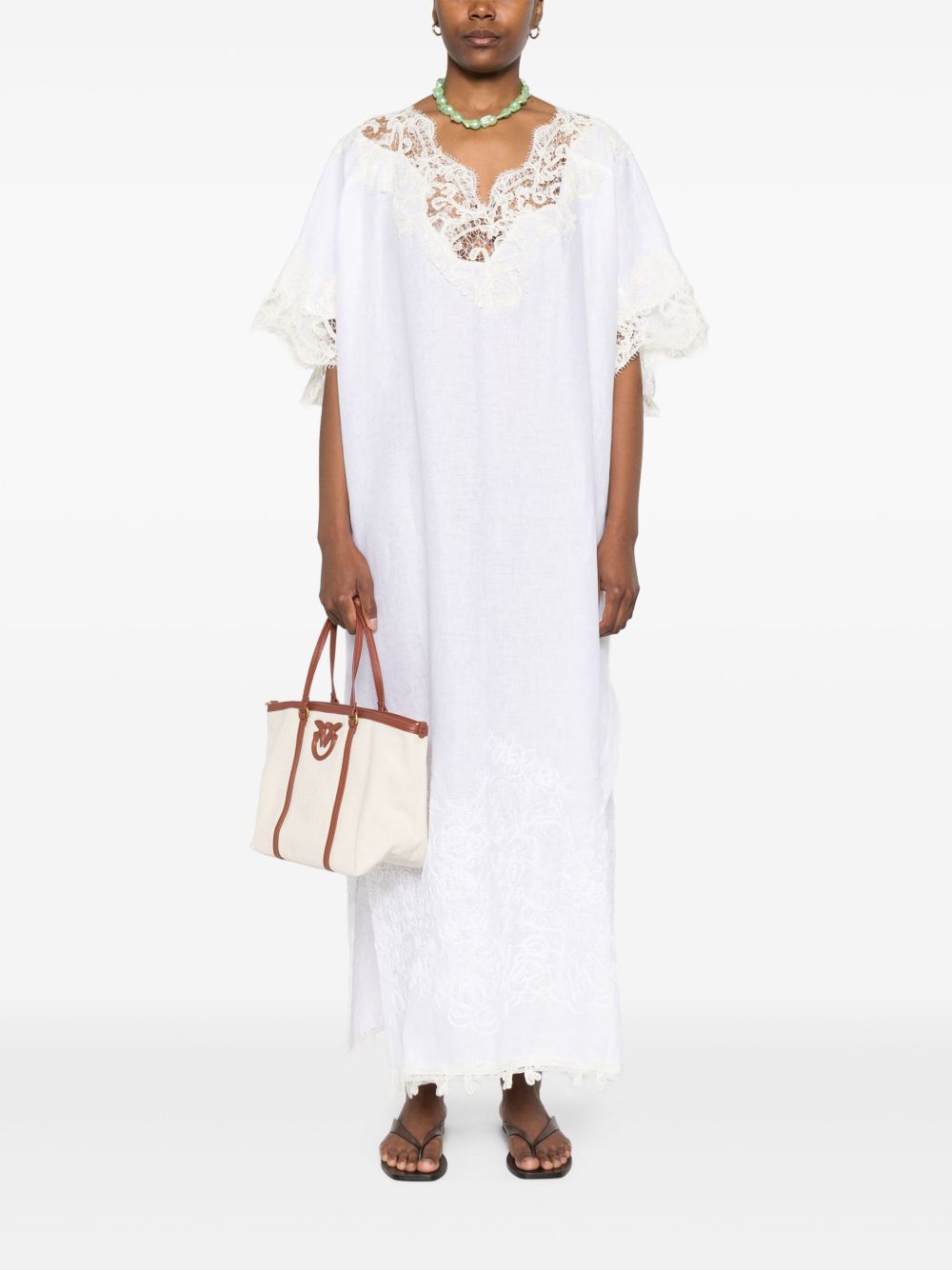 Ermanno Scervino Linen Long Kaftan - White