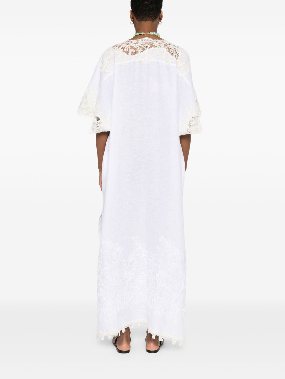 Ermanno Scervino Linen Long Kaftan - White