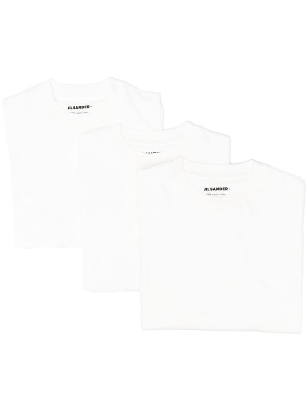 JIL SANDER PLUS 3-pack Logo Cotton T-shirt - White