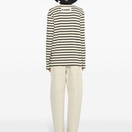 JIL SANDER PLUS Striped Cotton T-shirt - White