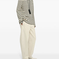 JIL SANDER PLUS Striped Cotton T-shirt - White