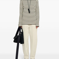 JIL SANDER PLUS Striped Cotton T-shirt - White