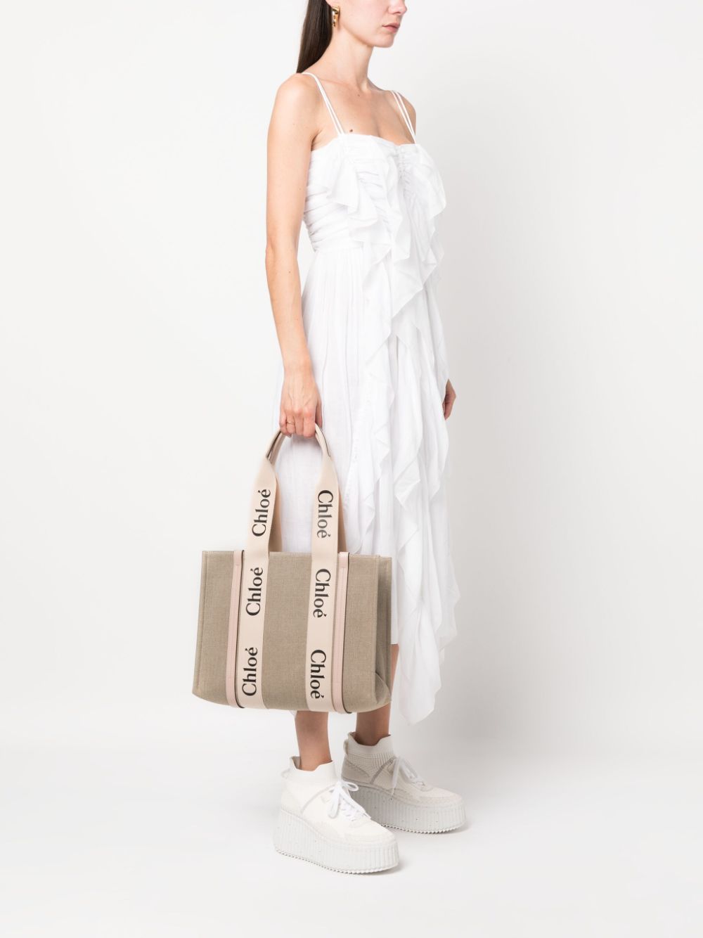 Chloé Woody Canvas Medium Tote Bag