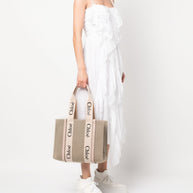 Chloé Woody Canvas Medium Tote Bag