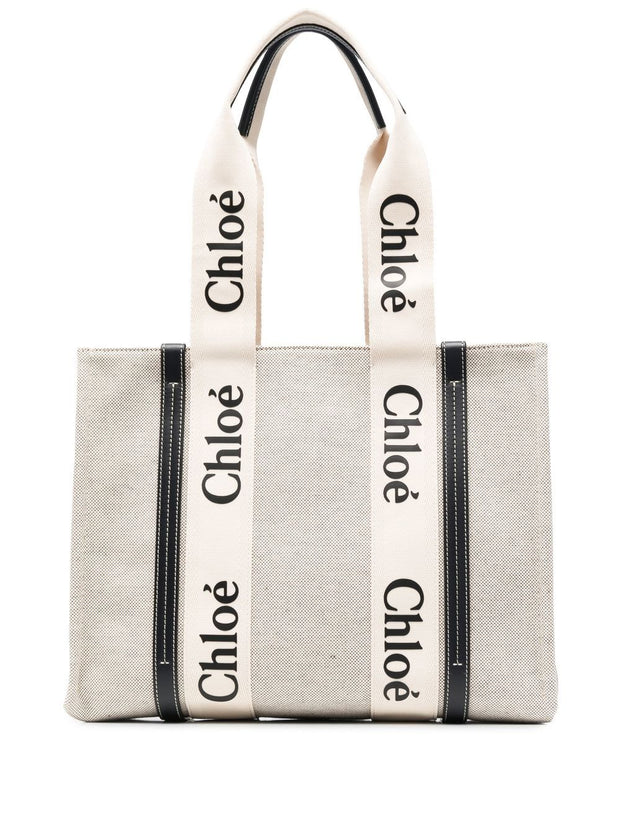 Chloé Woody Canvas Medium Tote Bag