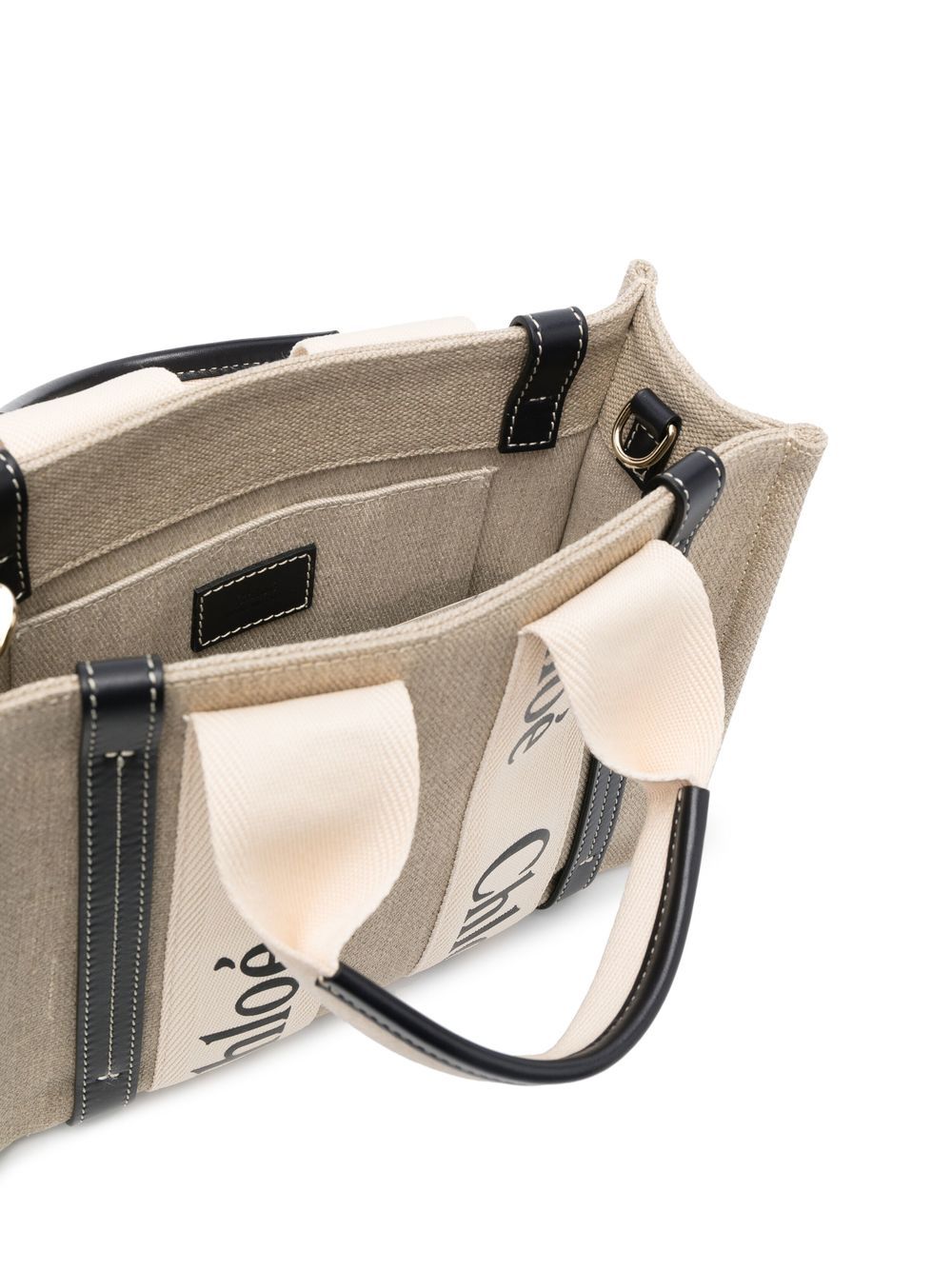 Chloé Woody Mini Linen Tote Bag