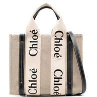 Chloé Woody Mini Linen Tote Bag