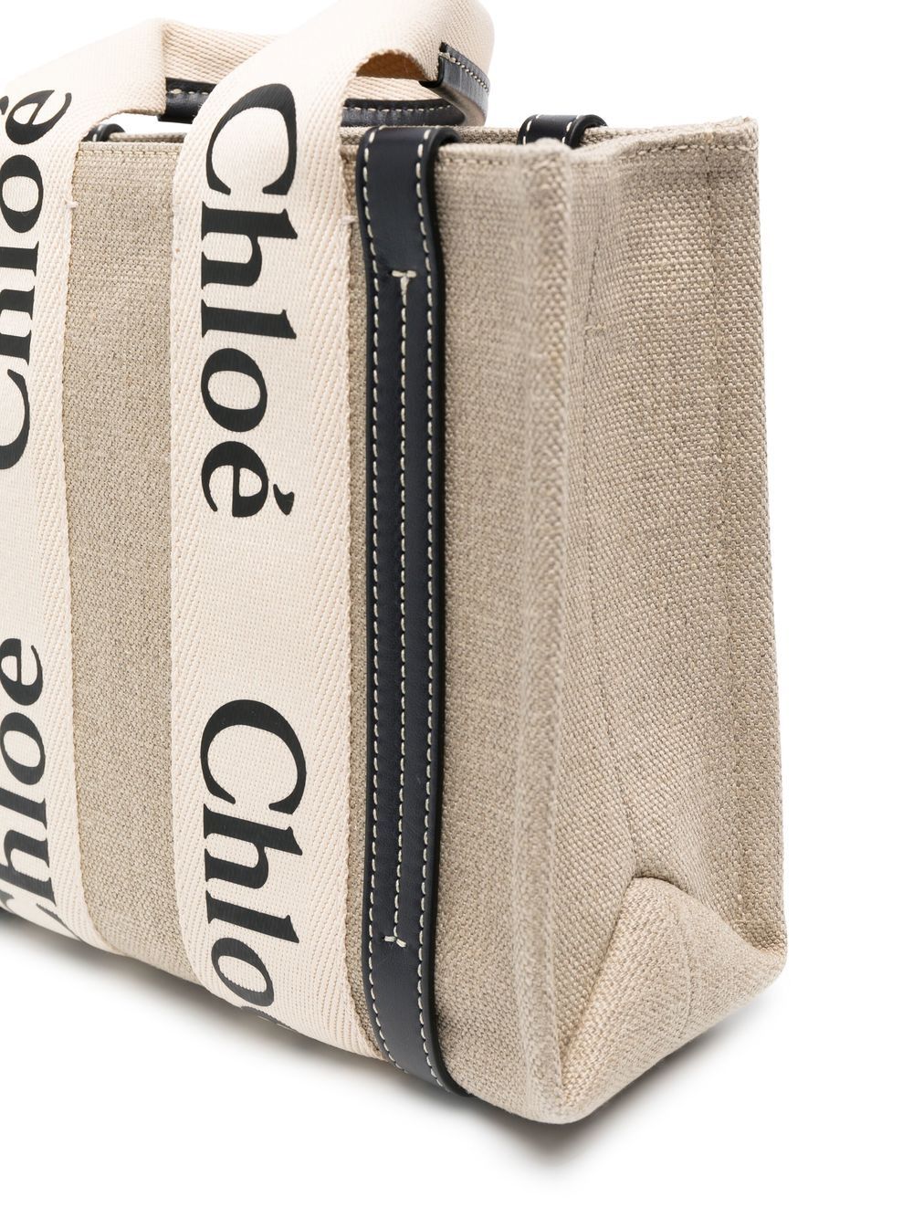 Chloé Woody Mini Linen Tote Bag