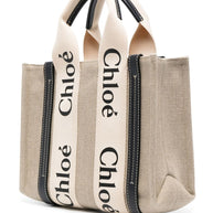Chloé Woody Mini Linen Tote Bag