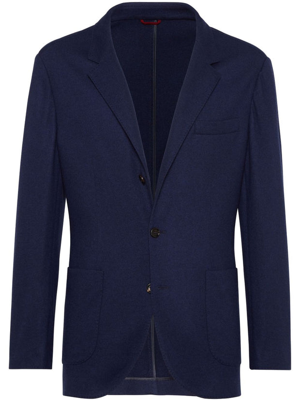 Brunello Cucinelli Cashmere Single-breasted Jacket Blue
