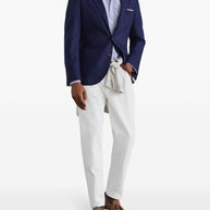 Brunello Cucinelli Cashmere Single-breasted Jacket Blue