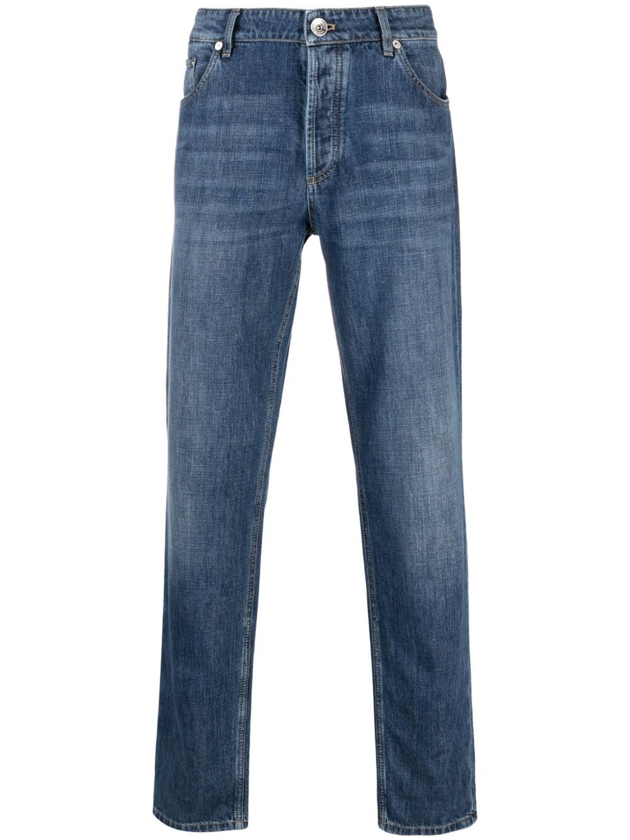 Brunello Cucinelli Denim Cotton Jeans - Clear Blue