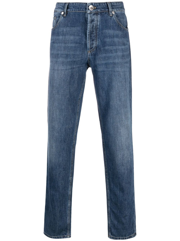 Brunello Cucinelli Denim Cotton Jeans - Clear Blue