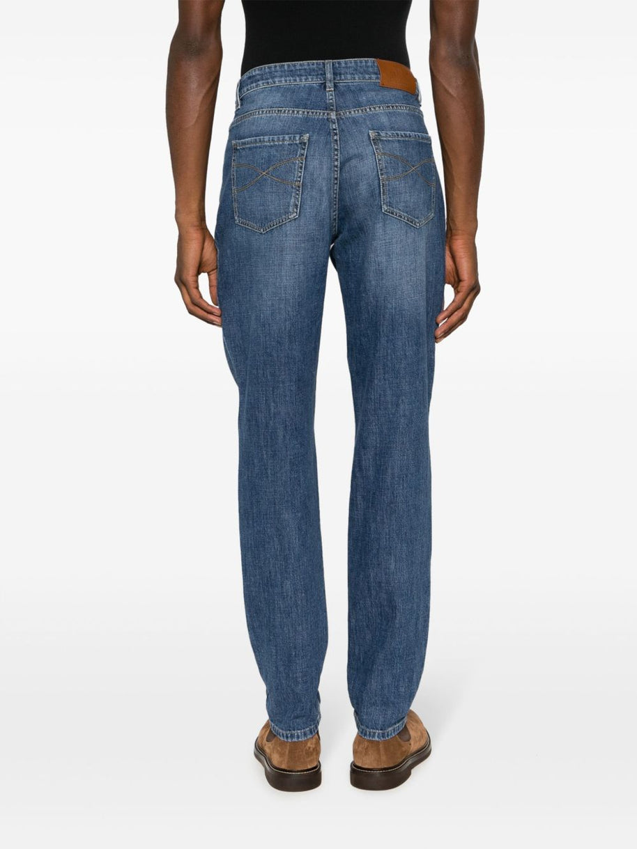 Brunello Cucinelli Denim Cotton Jeans - Clear Blue