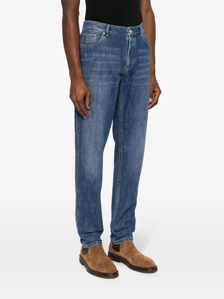 Brunello Cucinelli Denim Cotton Jeans - Clear Blue