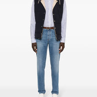 Brunello Cucinelli Slim Denim Cotton Jeans - Clear Blue