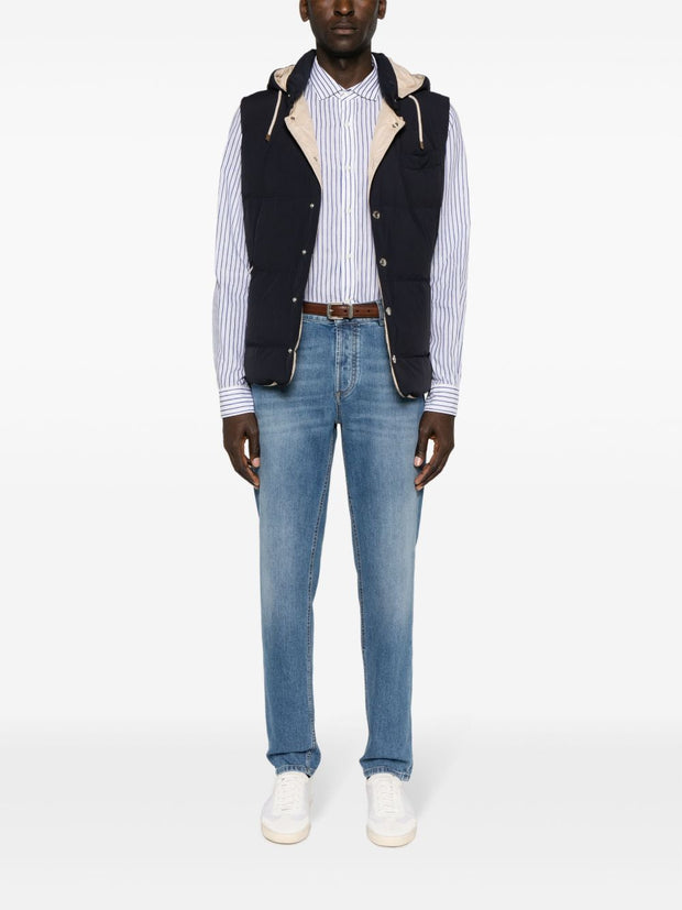 Brunello Cucinelli Slim Denim Cotton Jeans - Clear Blue