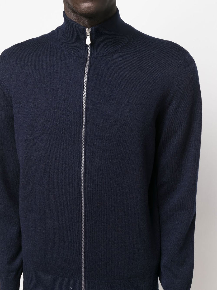 Brunello Cucinelli Cashmere Zipped Cardigan - Blue