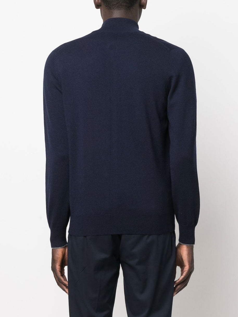Brunello Cucinelli Cashmere Zipped Cardigan - Blue