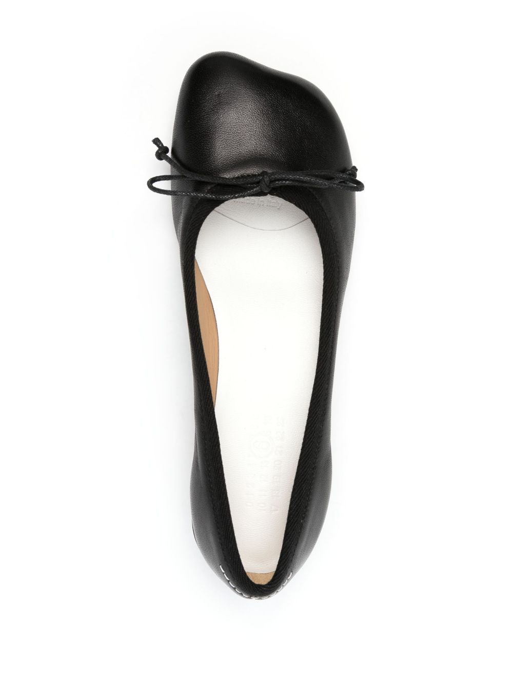 MM6 Maison Margiela Leather Ballet Flats - Black