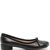 MM6 Maison Margiela Leather Ballet Flats - Black