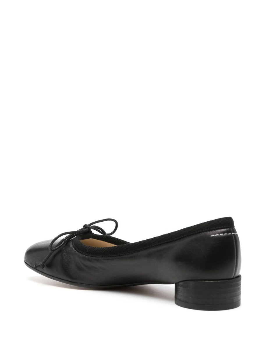 MM6 Maison Margiela Leather Ballet Flats - Black