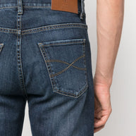 Brunello Cucinelli Slim Denim Cotton Jeans - Blue