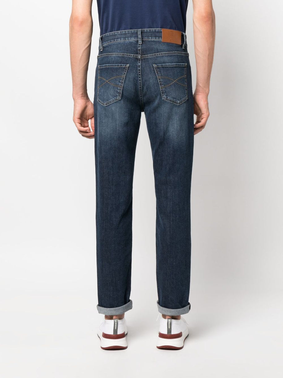Brunello Cucinelli Slim Denim Cotton Jeans - Blue