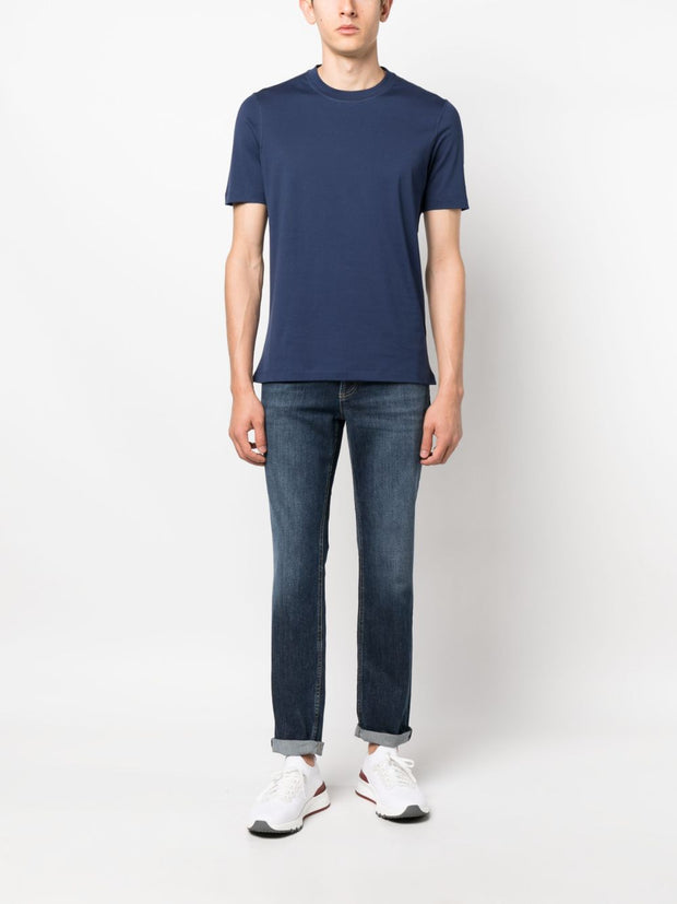 Brunello Cucinelli Slim Denim Cotton Jeans - Blue