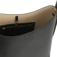 Tory Burch Romy Leather Hobo Bag - Black