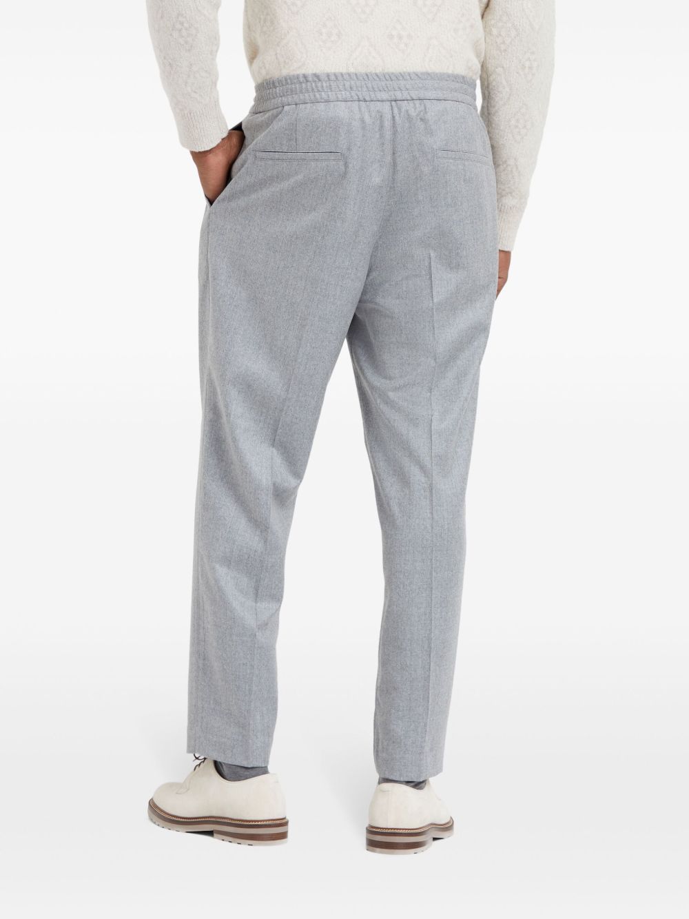 Brunello Cucinelli Wool Trousers - Light Grey