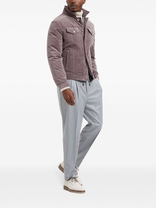 Brunello Cucinelli Wool Trousers - Light Grey