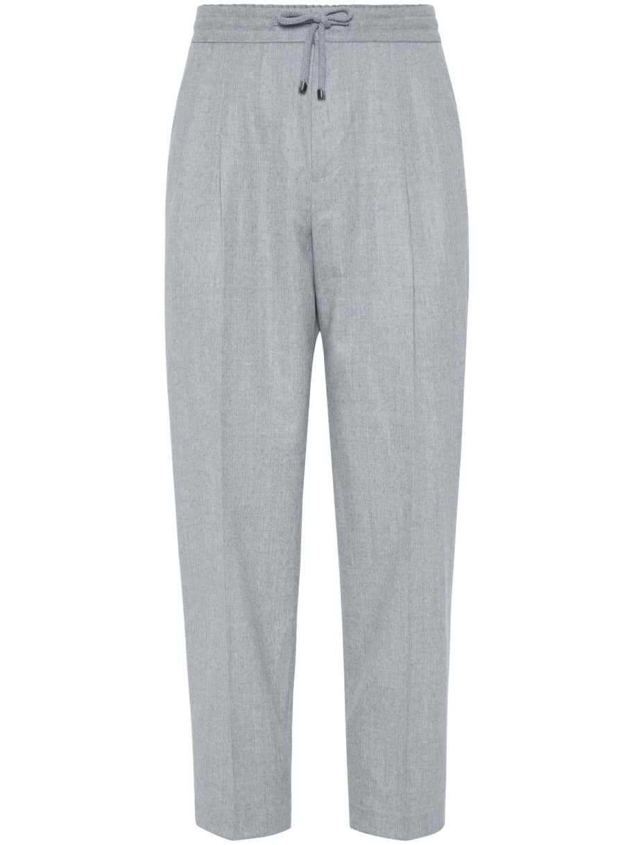 Brunello Cucinelli Wool Trousers - Light Grey