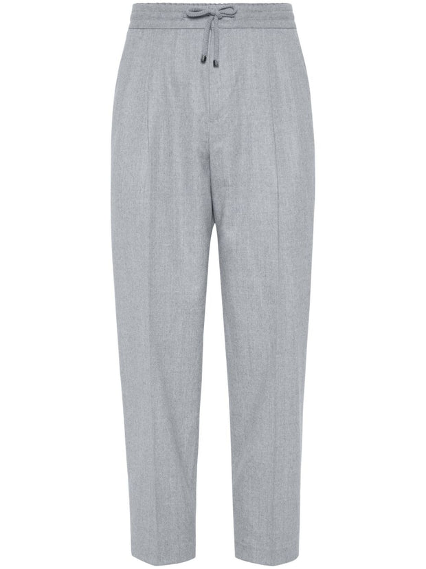 Brunello Cucinelli Wool Trousers Light Grey