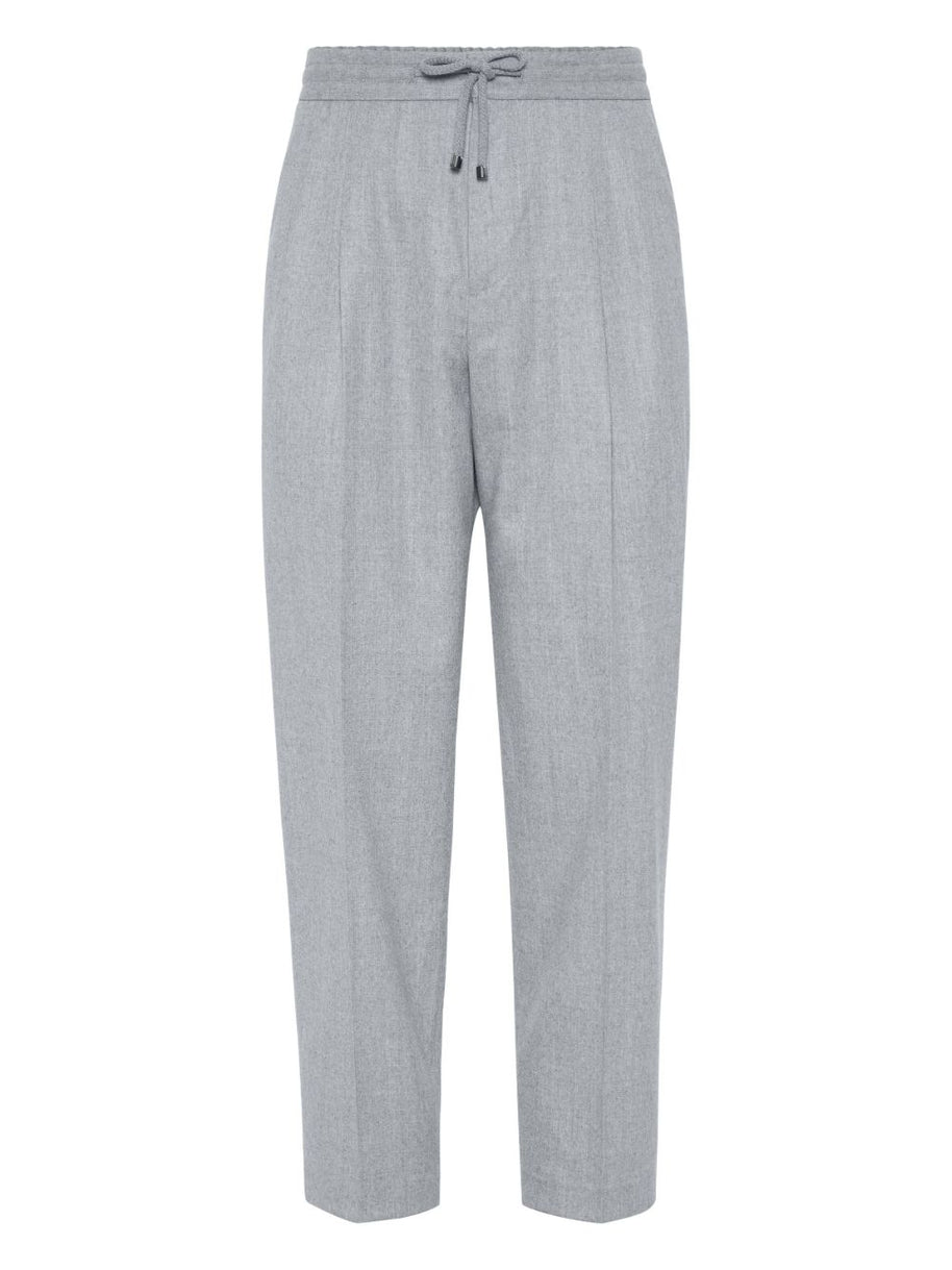 Brunello Cucinelli Wool Trousers - Light Grey