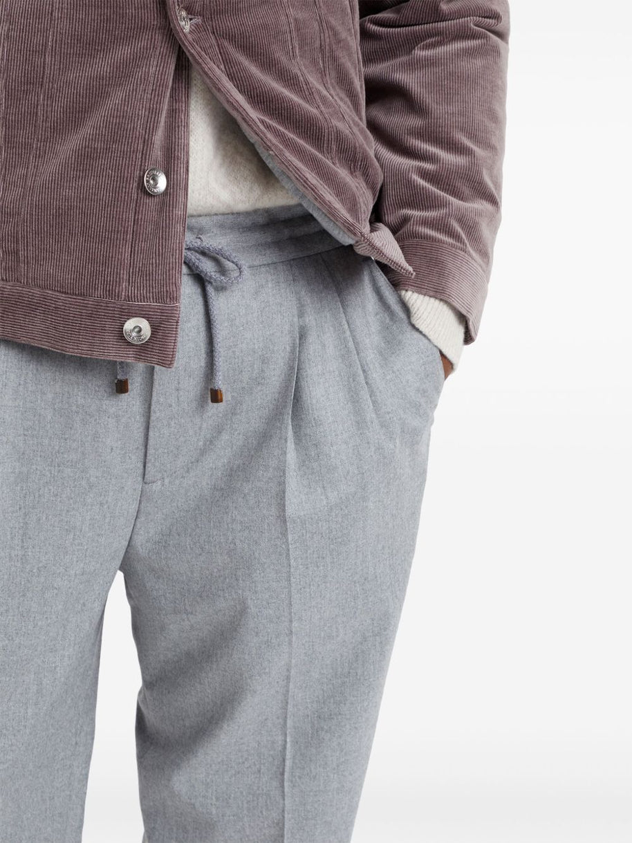 Brunello Cucinelli Wool Trousers - Light Grey