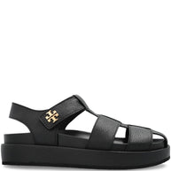 Tory Burch Kira Fisherman Sport Leather Sandals - Black