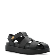 Tory Burch Kira Fisherman Sport Leather Sandals - Black
