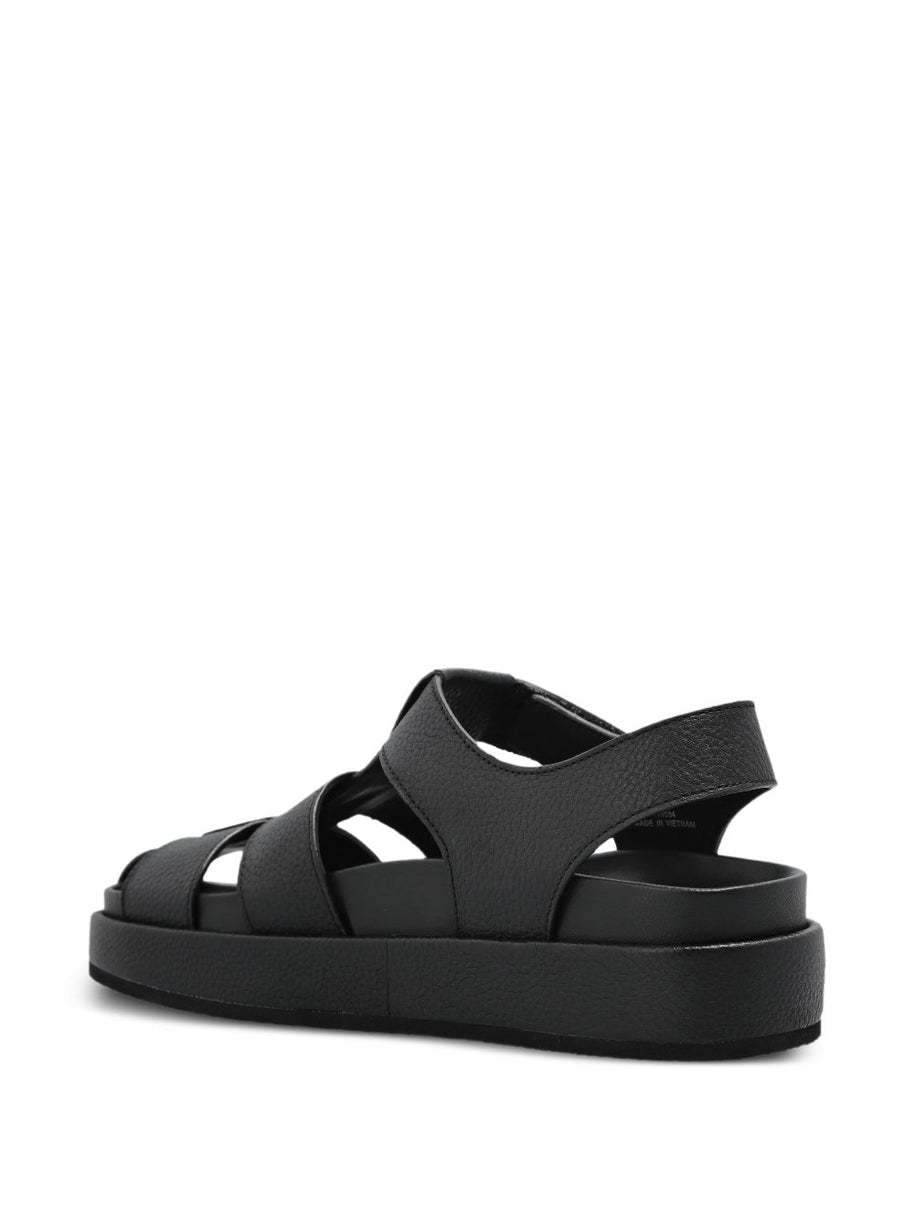 Tory Burch Kira Fisherman Sport Leather Sandals - Black