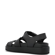 Tory Burch Kira Fisherman Sport Leather Sandals - Black