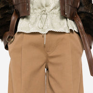 Chloé Chloè Cotton Wide-leg Trousers Brown