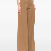 Chloé Chloè Cotton Wide-leg Trousers Brown