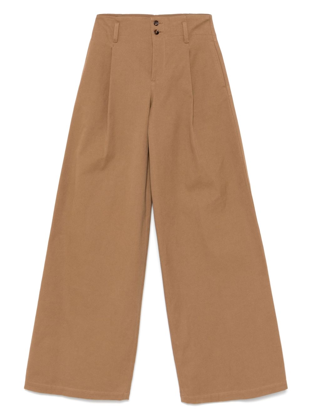 Chloé Chloè Cotton Wide-leg Trousers Brown