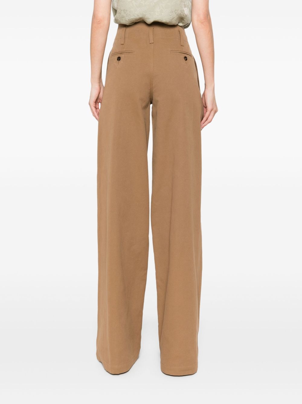 Chloé Chloè Cotton Wide-leg Trousers Brown