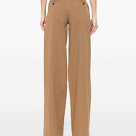 Chloé Chloè Cotton Wide-leg Trousers Brown
