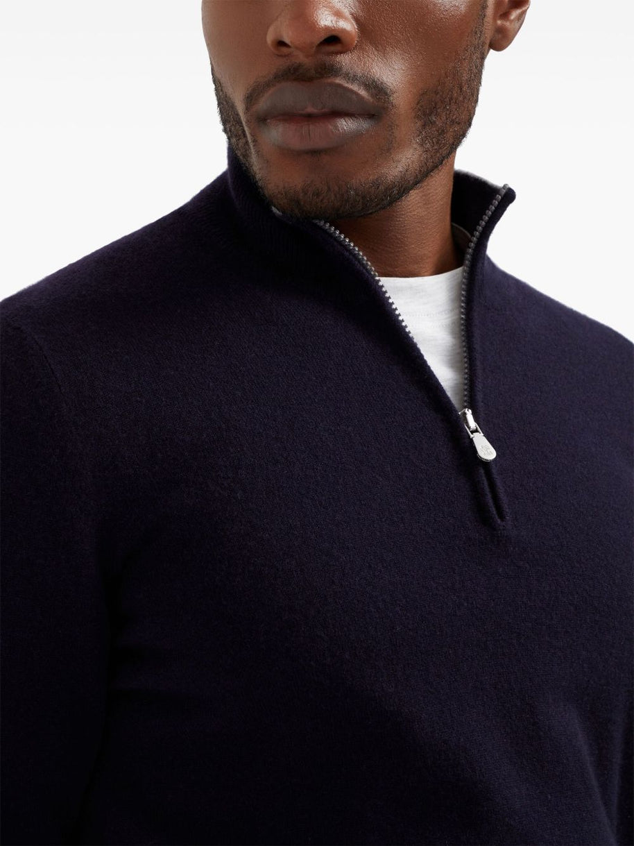 Brunello Cucinelli Cashmere High-neck Sweater - Blue