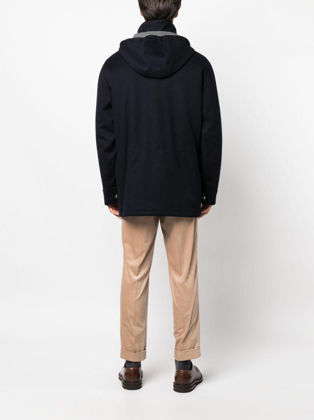 Brunello Cucinelli Cashmere Parka Coat Blue