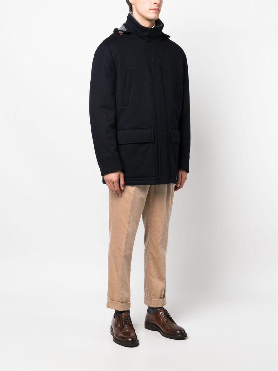 Brunello Cucinelli Cashmere Parka Coat Blue